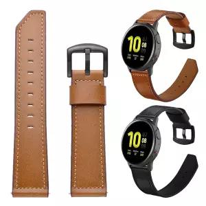 호환  블랙 메탈 걸쇠 가죽 스트랩 에 적합한 워치 액티브 2 44mm 40mm 워치 46mm 42mm 기어 스포츠 S3 밴