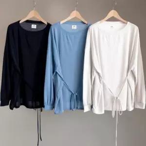 [신상오픈런]여성 보트넥 리본 허리조임 티셔츠 빅사이즈 미니드레스 (41566401)