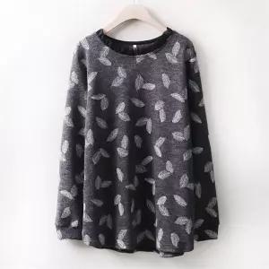 아이우먼 프릴넥 나염 니트티 MN3879M012 빅사이즈 (6349483A)