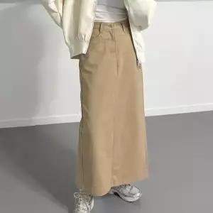 [신상오픈런]여성 뒤트임 스트레이트 바이오 코튼 가을 롱스커트 (41564548)