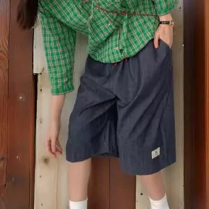 [신상오픈런]여성 키치 스타일 패치 디자인 밴딩 청반바지 (33142868)