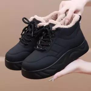 겨울 운동화 따뜻한 플리스 양털 안감 여성스니커즈
