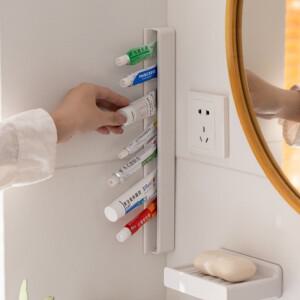벽걸이 치약 홀더 자가 접착식 압출기 세안 클립 욕실 수납 정리대