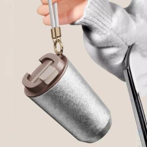 티타늄 라이너 여행용 커피 머그 텀블러(뚜껑 포함) 재사용 가능 절연 열 컵 차갑고 뜨겁게 유지