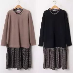 위쉬몰 OL 헤링본프릴니트원피스(B492H011) 빅사이즈 (6298942A)