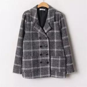 아이우먼 빅체크믹스기모자켓 YPB469M011 빅사이즈 (6280960A)