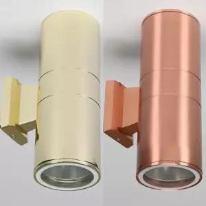 [데코] 원통 파삼 LED 2등 야외 조명 골드 로즈골드 외 벽등