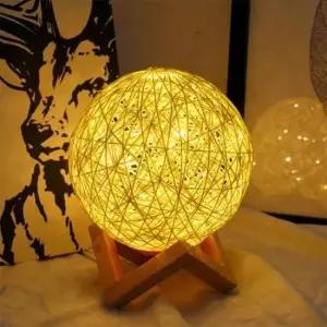 [데코] 데이문 라탄 달 무드등 LED 빛테리어 감성 탁상조명