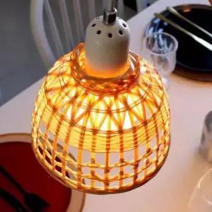 [데코] 식탁위 조명 대나무 전등갓 카페 분위기 조명등 커버