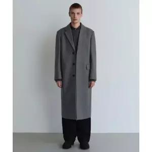 무신사스탠다드 MUSINSA STANDARD FORTEX 펠트 대디 숄더 싱글 롱 코트 [미디엄 그레이]MMECT9D02-MR 11657