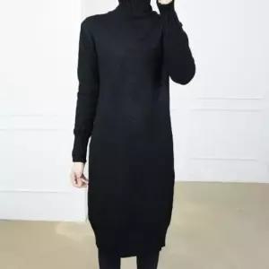 [의류] 니트원피스 베이직 니트 롱 폴라 여성 원피스