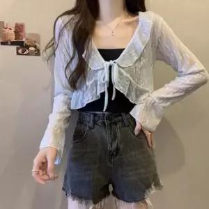 [의류] 레이스 플라워 숏 가디건