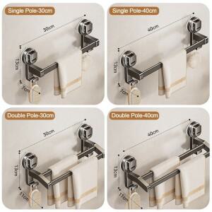 알루미늄 수건 걸이 30CM/40CM 흡입 컵 보관 형  내 하중 욕실 정리