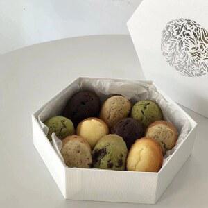 육각 박스 상자 정사각 도시락 단지 10개 답례품 포장상자 디저트 케이터링 화이트