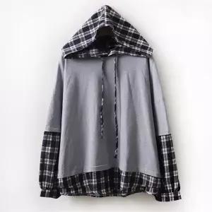 아이우먼 모디배색체크숏후드 WC6805M010 빅사이즈 (6140698A)