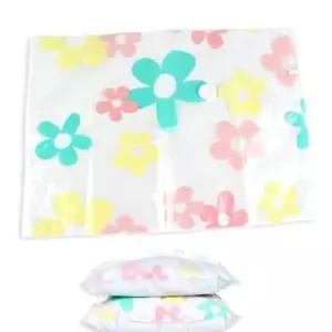 [생활] 대형 이불 보관용 압축팩 꽃무늬 의류 정리 비닐봉투 진공 포장 수납팩