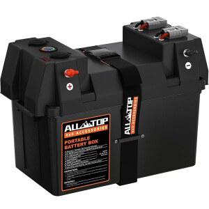 올탑 스마트 배터리 박스, 12V 해상 케이스, 50AMP 커넥터 포함, 트롤링 모터용 멀티 포트 및 회로 차단기, RV 태양광 패널, 미포함