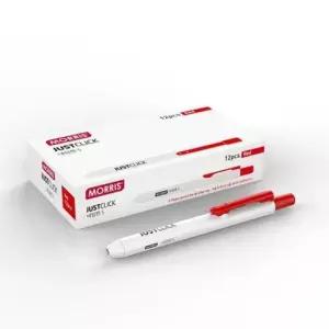 [문구/오피스] JUST CLICK 네임펜 S MRN-102 적 12자루 모리스