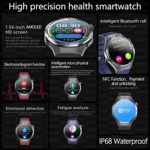 호환  2025년 신형 비침습 혈당 건강 스마트워치 ECGPPG 요산 혈중 지질 혈압 블루투스 통화 시계
