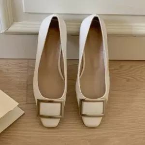 사각코 펌프스 모던 플랫 단화 여성 신발 2cm 구두 2CM구두