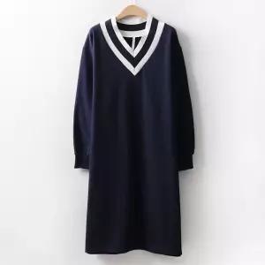 아이우먼 브이배색루즈원피스 DD4536M009 빅사이즈 (6021013A)