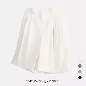 [하프클럽/]브릭 BA-3009 투 핀턱 코튼나일론 밴딩쇼츠 스탠다드 경량 밴딩 반