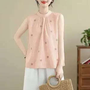 엘럽 여자 투피스 모시 블라우스 상의 뒤 자수 민소매 나시 셔츠 박템1