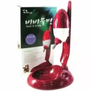 펫츠올 BB 물병식기 레드 강아지급식기 강아지급수기