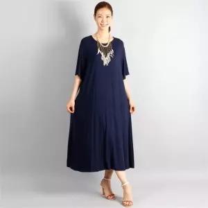 빅사이즈사랑해요 2361L008 쿨링 무지 롱 원피스 WW (5871617A)