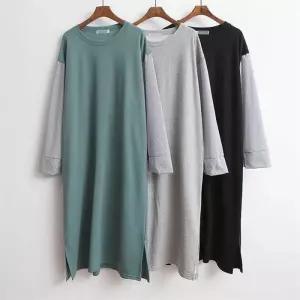 빅사이즈사랑해요 A640L008 잔줄캐주얼 면원피스 NO (5866327A)