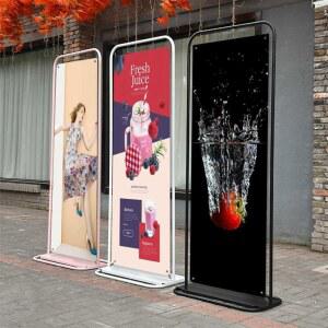 80x180 홍보 철문형 실외 입간판 철제 반원 배너거치대 안내판 나무 꽃집