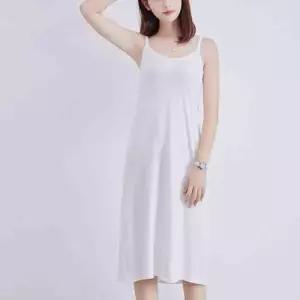 화이트컬러 여성 끈나시 슬리브 롱원피스 (5715179A)