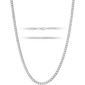 11401138 남자 목걸이 캐주얼 심플 가벼운 남성용 KISPER 실버 체인 - 925 스털링 이탈리아 피가로 마리너