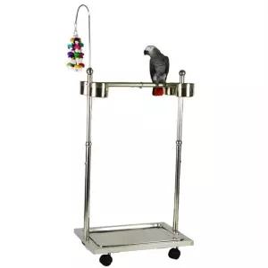앵무새 놀이터 폴대 스탠드 횟대 모이통 스텐 중형 배변판