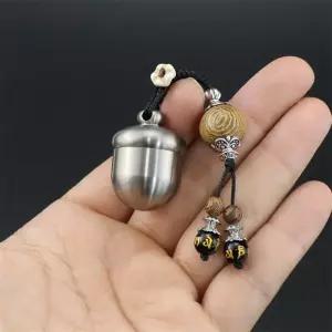 휴대용 약통 알약 케이스 도토리 미니 목걸이 약보관함 티타늄