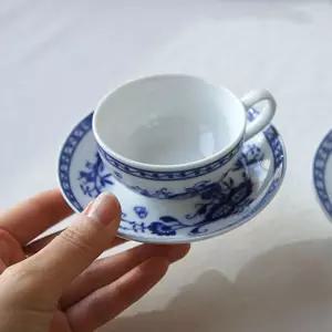 코발트블루 쯔비벨무스터 에스프레소잔 받침 세트 1P tvw9+4XFM