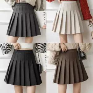 여성 플리츠 모직 A라인 테니스 스커트 미니스커트 wGG9+8BtH