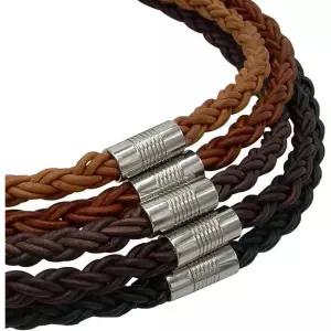 11400898 남자 목걸이 가벼운 캐주얼 심플 안전한 걸쇠가 달린 수제 두꺼운 땋은 가죽 - 남녀용 체인 코드