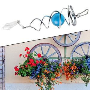 크리스탈 볼 윈드 차임용 나선형 바람개비 정원 장식 스테인리스 스틸 꼬리와 유리