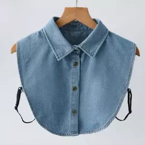 데님 넥케이프 청남방 페이크카라 레이어드 카라 oqC8+6DMp