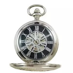 복고 빈 클래식 오토매틱 엔틱 회중 남성 레트로 시계