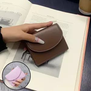 여성용 3칸 반지갑 심플 카드 동전 지갑 버클형 tak8+1XLy