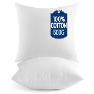 18x18 베개 삽입물 코튼 커버가 2개 세트 있는 마이크로파이버 던지기 100% 및 소파 침대용 버진