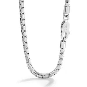11400805 남자 목걸이 심플 패션 캐주얼 남성 925 스털링 실버 이탈리아 5MM 스퀘어 롤로 링크 원형 박스