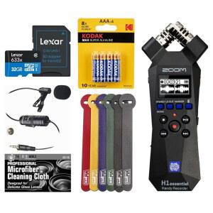 32비트 가 장착된 H1 스테레오 핸디 휴대용 뮤 팟 터 32GB SDHC 카드 및 어댑터가 영화 제작자 가용 라 에 마이크 번들