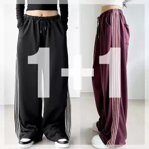 [하프클럽/]라인와이드 스웨트팬츠 데일리 스트릿 5선  트레이닝 트랙 바지
