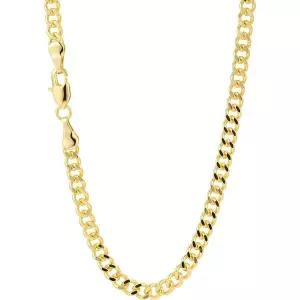 11400654 남자 목걸이 심플 가벼운 패션 남성용 골드 체인 14K 쿠바 4mm 너비 18 20 22 24