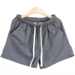 여성 집순이 홈웨어 3부 면반바지 차콜컬러 (5613927A)