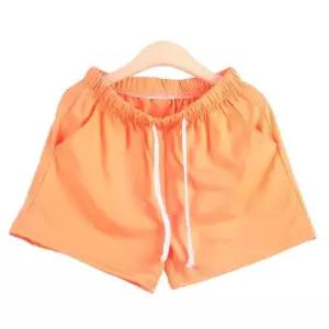 여자 형광오렌지컬러 3부 추리닝 편한 반바지 (5613906A)