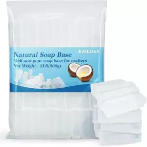 마지한 비누 베이스 내추럴 2LB - 제조용 글리세린 클리어 및 유기 글리세리나 파라 해서 자본 발포 첨가제